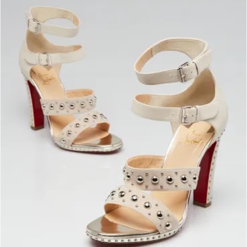 CHRISTIAN LOUBOUTIN
Beige Leather And Suede Decodame 120 Heels Size 9/39.5